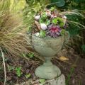 Floristik24 Vintage kopp plantering Rustik bägare i metall med handtag H26cm Ø19cm