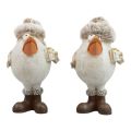 Floristik24 Julfigurer fågel med hatt beige 11,5x8x14cm 2st