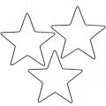 Floristik24 Juldekoration metallstjärna svart stjärnhänge 15cm 6st