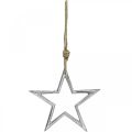 Floristik24 Juldekorationsstjärna, adventsdekoration, stjärnhänge silver B15,5cm
