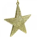 Floristik24 Juldekoration stjärnhänge gyllene glitter 10cm 12st