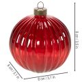 Julgranskulor, glas, röda, 8 cm, 12 stycken | Floristik24.se