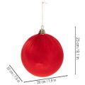 Röd julkula i sammetsliknande stil, stor 20 cm julgranskula, 3 stycken | Floristik24.se