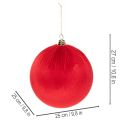 Röd sammetsjulkula, stor dekorativ kula för upphängning, 25 cm, 2 stycken | Floristik24.se