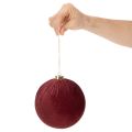 Julkula, röd sammetsliknande, för upphängning, 15 cm, 3 stycken | Floristik24.se