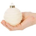 Julgranskulor i vitt, blandade texturer, 8 cm, 12 stycken | Floristik24.se