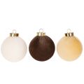 Julgranskulor, sammetsliknande, blandning av varma färger, 8 cm, 12 stycken | Floristik24.se