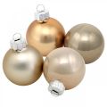 Floristik24 Träddekorationsblandning, julkulor, mini trädhängen guld / brun / pärlemor / beige H4,5cm Ø4cm äkta glas 24st