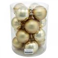 Floristik24 Trädboll, julgransdekorationer, julkula gyllene H8,5cm Ø7,5cm äkta glas 12st