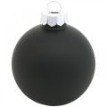 Floristik24 Mini julgranskulor, mix av träddekorationer, julkulor svart H4,5cm Ø4cm äkta glas 24st