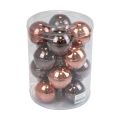 Julkulor glas brun mix trädkulor blank Ø7,5cm 12st | Floristik24.se