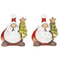 Jultomtefigur med julgransdekoration, 7 cm, 2 stycken | Floristik24.se