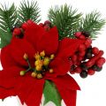 Floristik24 Julstjärna i en kruka röd konstgjord H11cm
