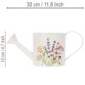 Vit metallvattenkanna med blommotiv, 13,5 cm, dekorativ kruka | Floristik24.se