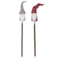 Dekorativ gnomfigur med randig hatt på träpinne, 46 cm, 6 stycken | Floristik24.se
