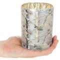 Glaslykta med grendesign, guldfärgad insida, 12 cm | Floristik24.se
