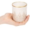 Glasljushållare med blommönster, Ø8cm H9cm, 2 stycken | Floristik24.se