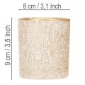 Glasljushållare med paisleymönster, Ø8cm, H9cm, 2 st | Floristik24.se