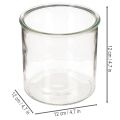 Glasljushållare, rund, klarglas, mångsidig, 12 cm, 2 stycken | Floristik24.se