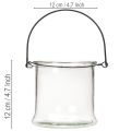 Hängande glaslykta Ø12cm H12,5cm 2 st | Floristik24.se