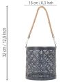 Metallljushållare, dekorativ lykta med handtag, antracit, Ø16cm, 2 stycken | Floristik24.se