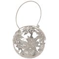 Floristik24 Metallvindlampa Hängande Dekoration Lykta Grå Ø14cm H13cm