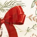 Ljusstake i glas med rött band och vintergrenar, 15 cm | Floristik24.se