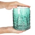 Glasljushållare med granar i relief, juldekoration, 16 cm | Floristik24.se