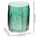 Glasljushållare med granar i relief, juldekoration, 16 cm | Floristik24.se