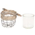 Värmeljushållare, glas, metall, pil, Ø10,5 cm, 3 stycken | Floristik24.se
