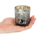 Glasljushållare med fågel- och snöflingemotiv, 8 cm, 2 stycken | Floristik24.se