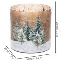Glasljushållare med vinterskog i snö, juldekoration, 20 cm | Floristik24.se