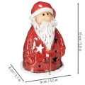 Jultomten dekorativ figur som värmeljushållare med stjärnor, bordsdekoration, 15 cm | Floristik24.se