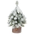 Floristik24 Vinterdekoration Julgran i grönvit Ø7cm H14cm 4st