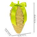 Konstgjorda kottehängen med presentband och rosett, 23 cm, 3 stycken | Floristik24.se