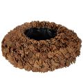 Floristik24 Rund tallkottekruka som planteringslåda, 38 cm; rund tallkottekruka, naturbrun, tillverkad av tallkottar, 38 cm x 14 cm