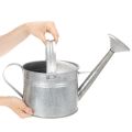 Vintage vattenkanna i zink, 27 cm - planteringskärl för trädgård och uteplats, metallblomkruka | Floristik24.se