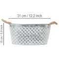 Stor oval zinkskål, 31 cm x 20 cm, H15 cm | Floristik24.se