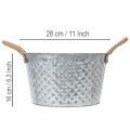 Rund zinkskål med rephandtag Ø28cm H16cm | Floristik24.se