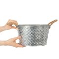 Rund zinkskål med rephandtag Ø28cm H16cm | Floristik24.se