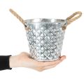 Zinkkruka med rephandtag Ø14,5cm H13cm | Floristik24.se