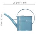 Dekorativ vattenkanna blomkruka blå metall 28x13x17cm 1,25l trädgårdsbalkongdekoration | Floristik24.se