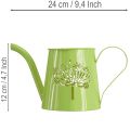 Dekorativ vattenkanna i metall, maskrosdesign, grön, 12 cm hög, 2 stycken, dekorativ vas, shabby chic | Floristik24.se