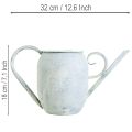 Dekorativ vattenkanna i vintagemetall vit blå 32x11x18cm dekorativt tillbehör | Floristik24.se