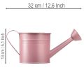 Dekorativ vattenkanna, rosa metallplanter, Ø13,5 cm H12,5 cm | Floristik24.se