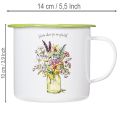 Dekorativ mugg/kruka, emaljerad, Ø11,5 cm H10 cm | Floristik24.se