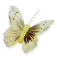 Floristik24 Dekorativ fjäril på trådgul 8cm 12st