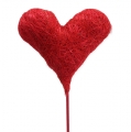Floristik24 Blomma sisal hjärta röd 10cm 12st