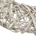 Dekorativ krans trä dekoration rotting naturvit Ø40cm H9,5cm | Floristik24.se