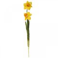Floristik24 Konstgjorda påskliljor Sidenblommor Gul 2 blommor 61cm